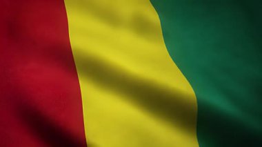 İlginç dokuları olan Sallanan Gine Bayrağının Yakın Çekimi