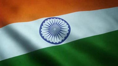 Hindistan 'da ilginç dokulara sahip bayrak sallarken yakın plan çekimleri