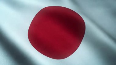 Japon bayrağını ilginç dokularla sallarken yakın plan çekimleri