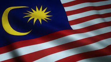 Dalgalanan Bayrak Malezyası 'nın İlginç Dokuları Olan Yakın Çekimi