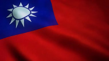 İlginç dokuları olan Sallanan Tayvan Bayrağının Yakın Çekimi