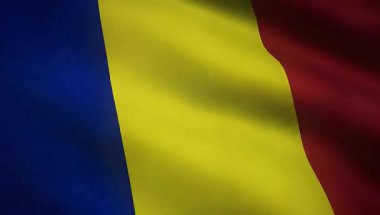 Romanya 'yı İlginç Dokularla Dalgalayan Bayrağın Yakın Çekimi