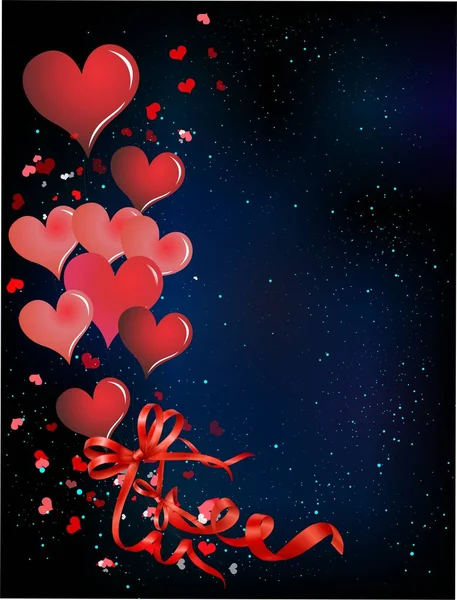 Composición Con Corazones Rojos Para Día San Valentín — Archivo Imágenes Vectoriales