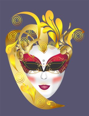 Dekoratif Venedik maskeli kompozisyon