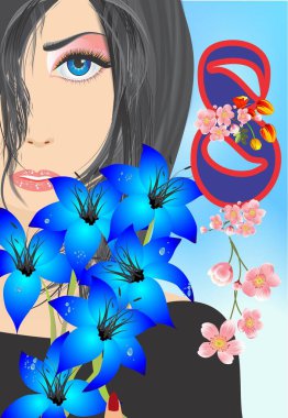 Kadınlarla kompozisyon ve kadınlar günü için sekiz numara