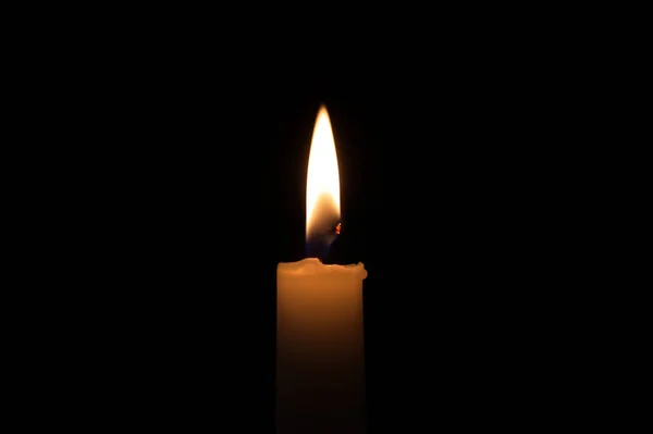 Close Burning Candle Darkness Free Copy Space — Stockfoto