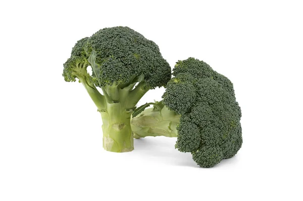Brokoli Mentah Segar Diisolasi Pada Latar Belakang Putih Kedalaman Penuh — Stok Foto