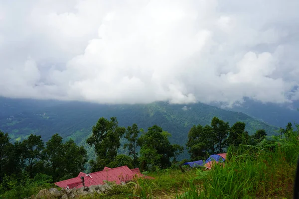Vista Cordilheira Verde Topo Lungchok East Sikkim — Fotografia de Stock