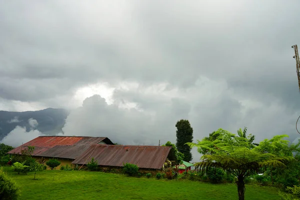 Cloudy Weather Greenery Natural View Lungchok East Sikkim — Stock Photo, Image