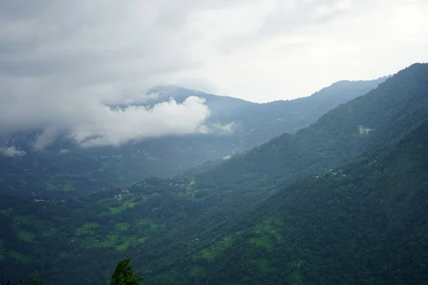 Hermosa Montaña Verde Vista Cordillera Desde Lungchok Este Sikkim — Foto de Stock