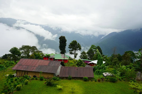 Κάτοψη Του Χωριού Lungchok Στο East Sikkim — Φωτογραφία Αρχείου