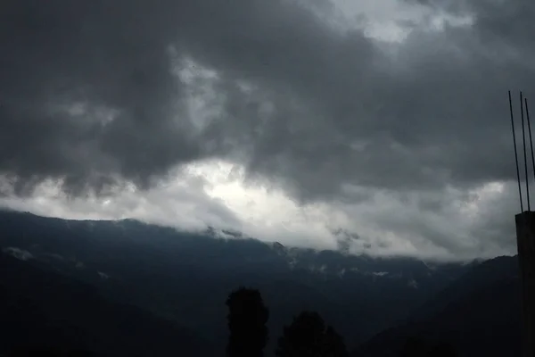 Huge Dark Cloudy Weather Himalayan Mountain Range East Sikkim — Stock Photo, Image