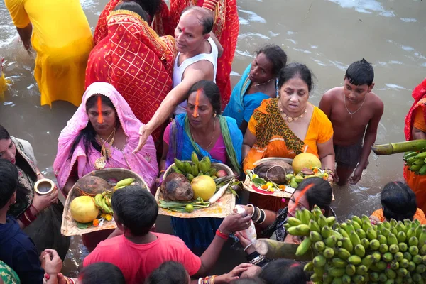 30Th October 2022 Kolkata West Bengal India Chhath Puja Ritual — Zdjęcie stockowe