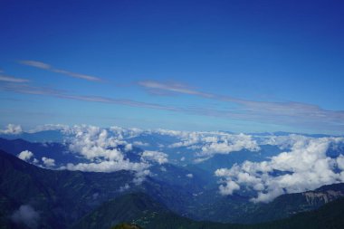 Sikkim İpek Yolu 'ndan Beyaz Bulut ile Mavi Gökyüzü Arkaplanı