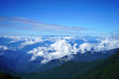 Himalaya 'da Uçan Bulut İpek Yolu Sikkim Dağları' nda