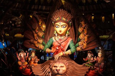 Goddess Ma Durga idol in Kolkata Pandels for the Visitor During Kolkata Durga Puja Festival clipart