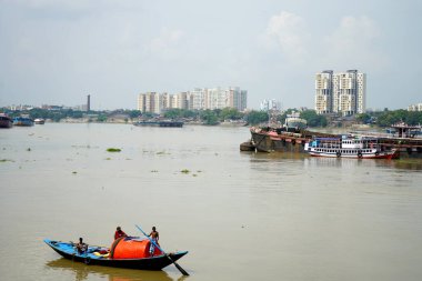 Kolkata Ganga with High Rise building clipart