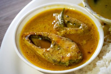 Sorshe Ilish, Bengal Dishes Hilsa Fish Cooked with Mustard clipart