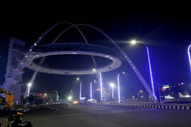 View of Kolkata Biswa Bangla Gate at Night. clipart