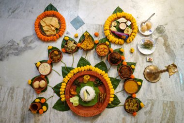  Decorated earthenware in which bengali dishes is served at Baby Shower clipart