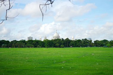 The View of Victoria Memorial Hall from Maidan Kolkata clipart