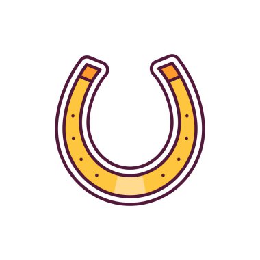 At nalı yuva renk çizgisi simgesi. Kumarhane. Web sayfası, mobil uygulama, tanıtım için resim grafiği.