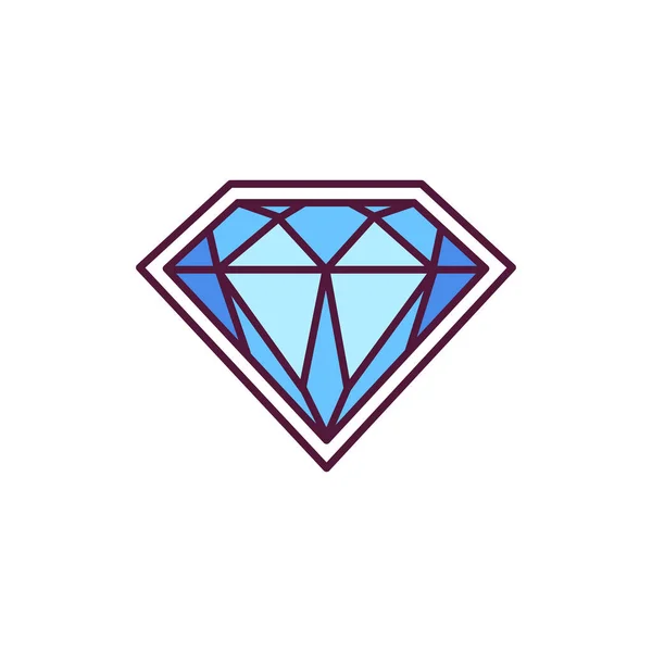 ダイヤモンドスロットカラーラインアイコン ギャンブルカジノ ウェブページ モバイルアプリ プロモーションのためのピクトグラム — ストックベクタ