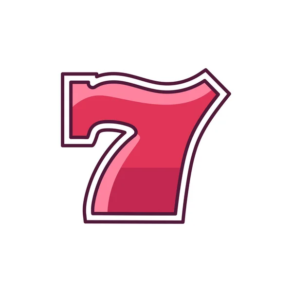 Nummer Sieben Farbzeilensymbol Glücksspiel Casino Piktogramm Für Webseite Mobile App — Stockvektor