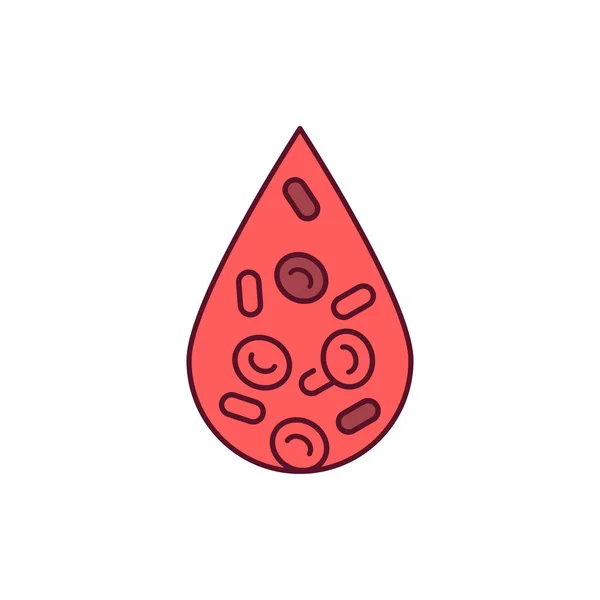 Icono Línea Color Gota Sangre Concepto Donación Pictograma Para Página — Vector de stock