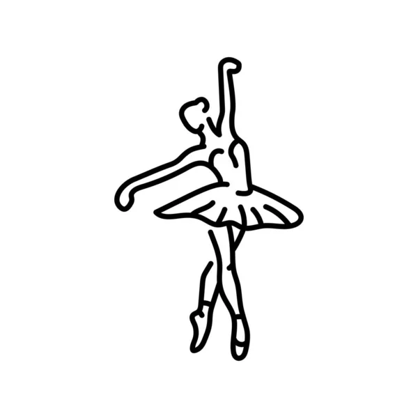 Schönheit Ballerina Farbe Linie Symbol Balletttanz Piktogramm Für Webseite Mobile — Stockvektor