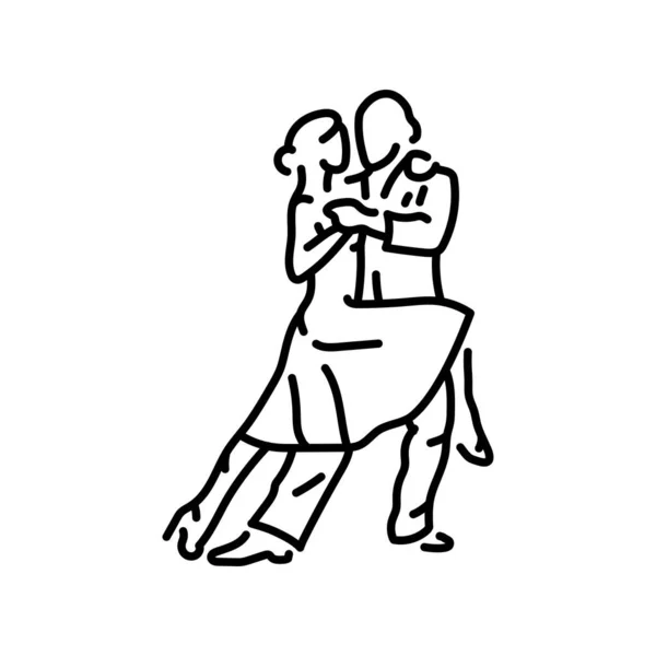 Några Dansande Tango Färg Linje Ikon Piktogram För Webbsida Mobilapp — Stock vektor