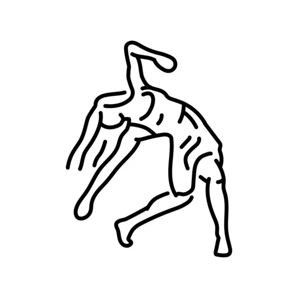 Zeitgenössischer Tanz Farbe Linie Symbol Frau Tanzt Piktogramm Für Webseite — Stockvektor