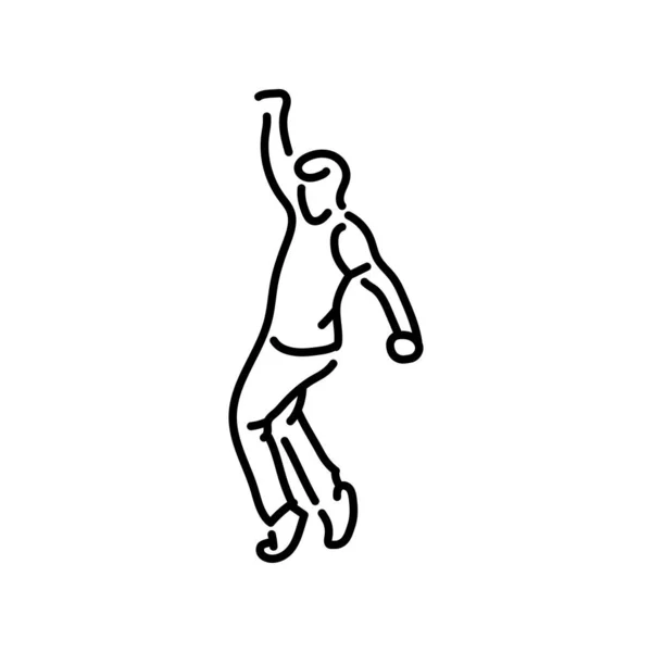 Hombre Bailando Icono Línea Color Pictograma Para Página Web Aplicación — Vector de stock