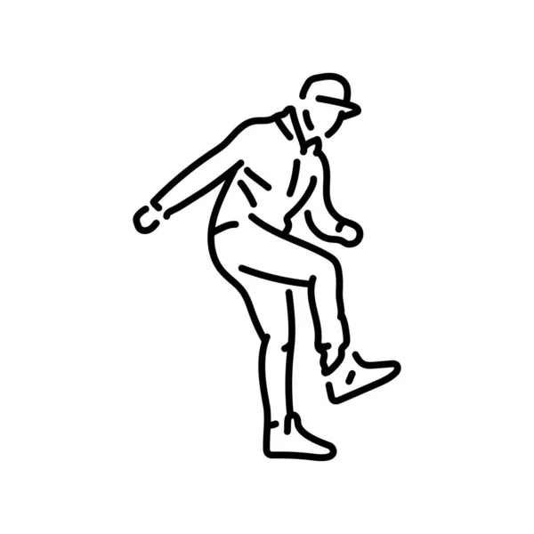 Mann Tanzt Dnb Dance Color Line Icon Piktogramm Für Webseite — Stockvektor
