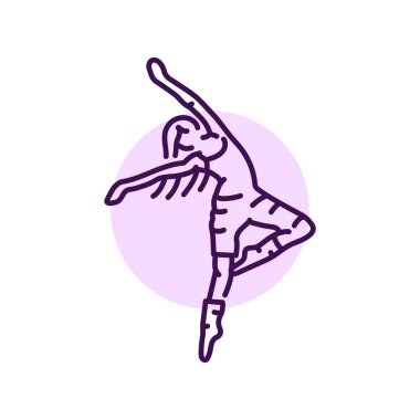 Dans eden modern caz renk çizgisi ikonu. Çağdaş dans. Web sayfası, mobil uygulama, tanıtım için resim grafiği.