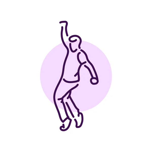 Homem Dançando Ícone Linha Cor Pictograma Para Página Web Aplicativo — Vetor de Stock