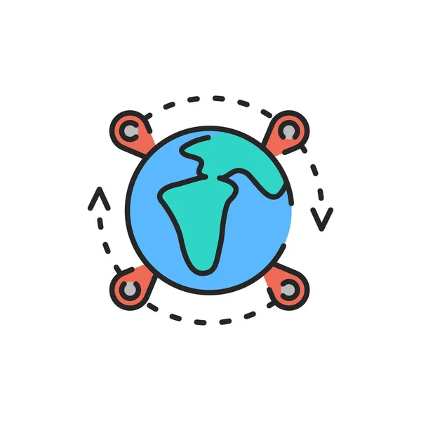 国際線のカラーラインアイコン 目的地だ Webページ モバイルアプリ ボタン ロゴにサインインします 編集可能なストローク — ストックベクタ