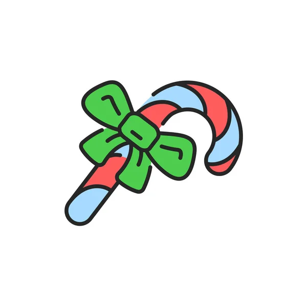 Иконка Рождественской Леденцовой Цветовой Линии Знак Веб Страницы Мобильного Приложения — стоковый вектор