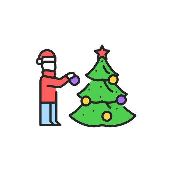 Украсьте Иконку Цвета Рождественской Елки Знак Веб Страницы Мобильного Приложения — стоковый вектор