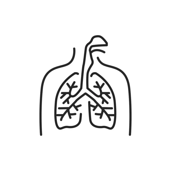 Virus Línea Pulmonar Icono Color Firma Para Página Web Aplicación — Vector de stock