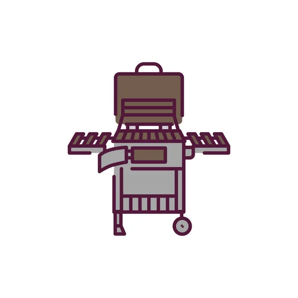 Barbecue Grill Color Line Icon Pictogram Web Page Mobile App — Stock Vector