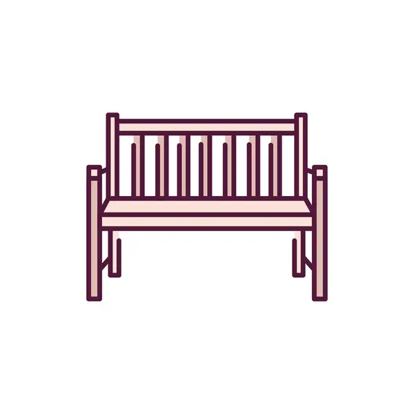 Holz Bank Farbe Linie Symbol Piktogramm Für Webseite Mobile App — Stockvektor