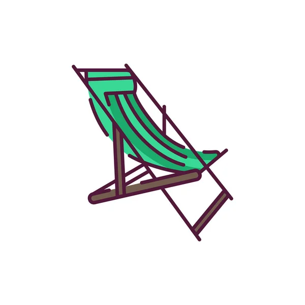 Plaża Przenośne Krzesło Kolor Linii Ikona Piktogram Dla Strony Internetowej — Wektor stockowy