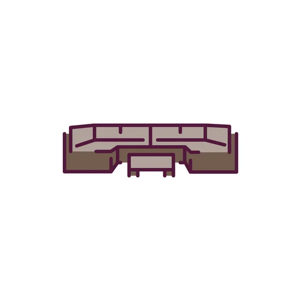 Значок Секционного Цвета Патио Пиктограмма Веб Страницы Мобильного Приложения Промо — стоковый вектор