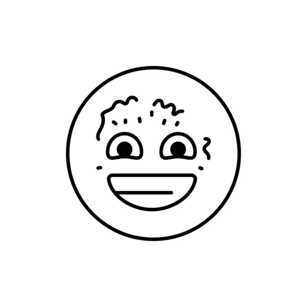 Uśmiechnięta Ikona Linii Kolorów Kiwi Maskotka Emocji Piktogram Dla Strony — Wektor stockowy