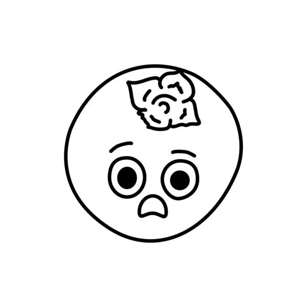 Überrascht Persimmon Farbe Linie Symbol Maskottchen Der Emotionen Piktogramm Für — Stockvektor