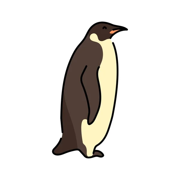 Penguin Color Line Illustration Marine Mammals — Stock Vector