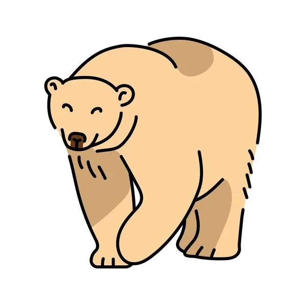 Ilustração Linha Cores Urso Polar Mamíferos Marinhos —  Vetores de Stock