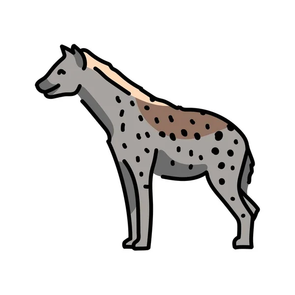 Hyena Barevná Čára Ilustrace Zvířata Afriky — Stockový vektor