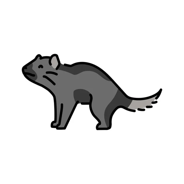 Ilustração Linha Cores Diabo Tasmânia Animais Austrália — Vetor de Stock
